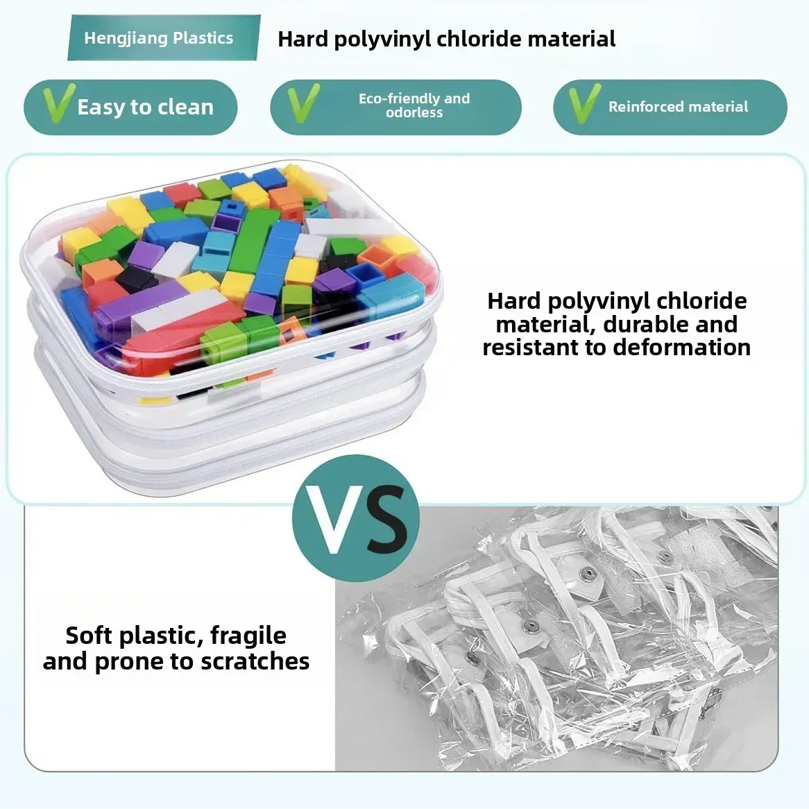 3pcs  Clear Hard Shell Zipper Case