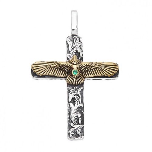 Thai Silver Eagle Cross Necklace