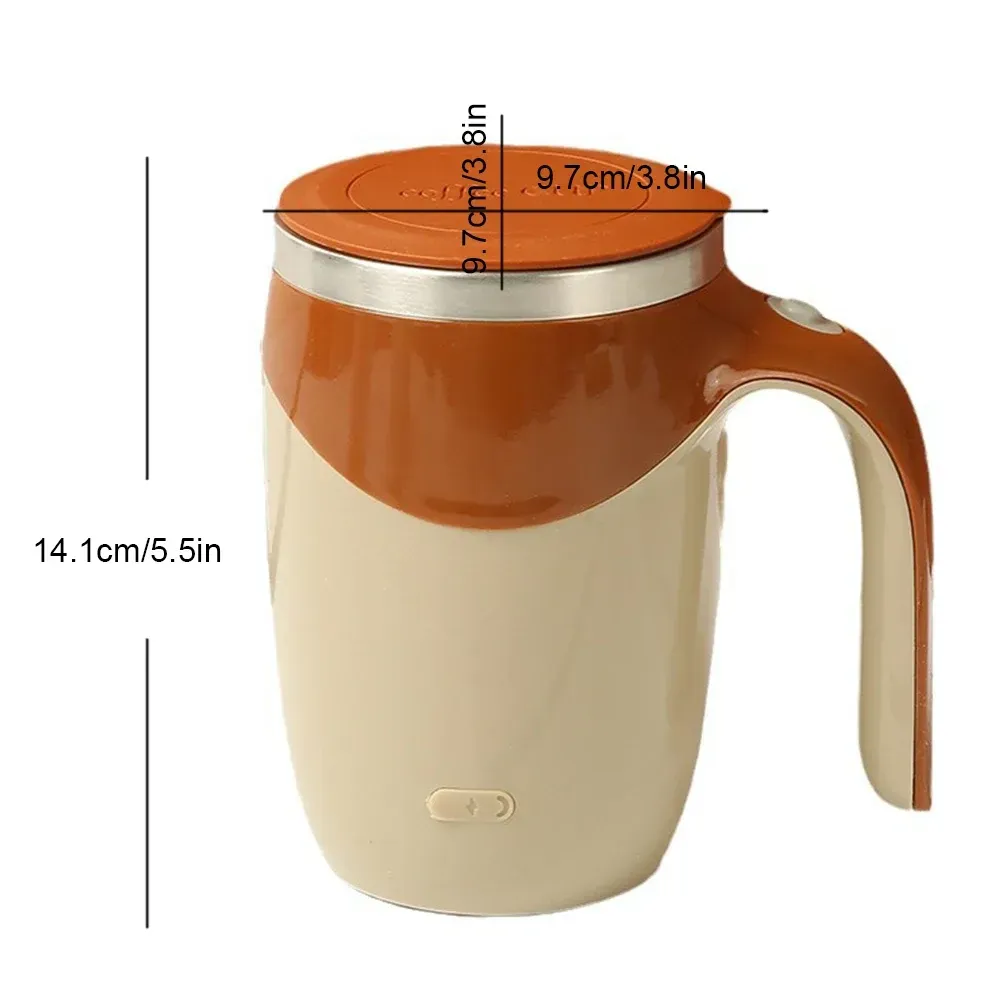 13oz 304 stainless Steel Automatic Stirring Coffee Mug