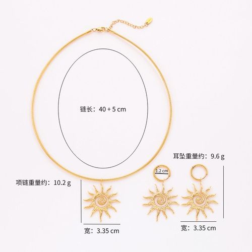 Spiral Sun Pendant Necklace INS Style