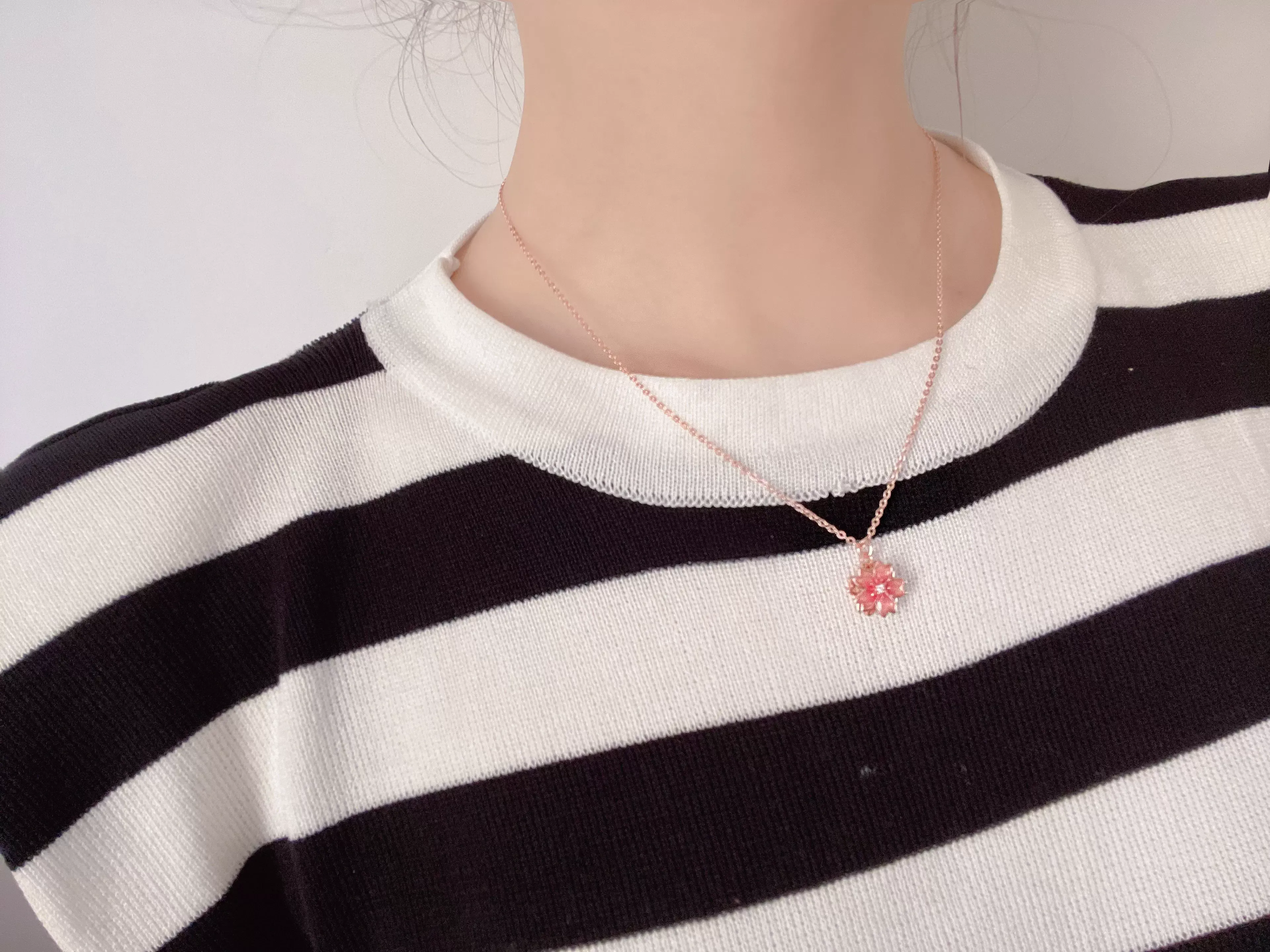 Sterling Peach Blossom Necklace Jewelry