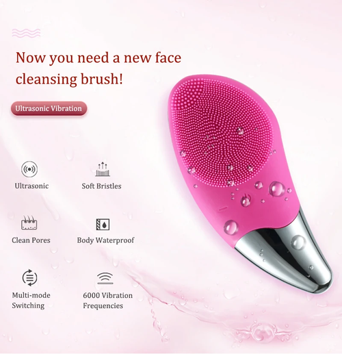 2-in-1 Silicon Ultra-Sonic Facial Beauty Device