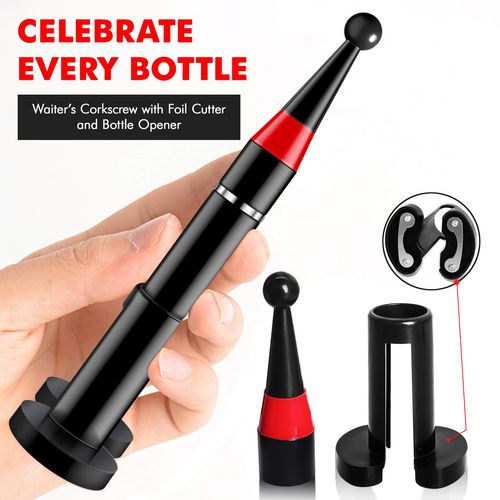 Upgrade!  3-in-1 Pen Shaped Air Pressure 🍷Wine Bottle Opener Set | Combines wine opener, foil cutter, and pourer in one