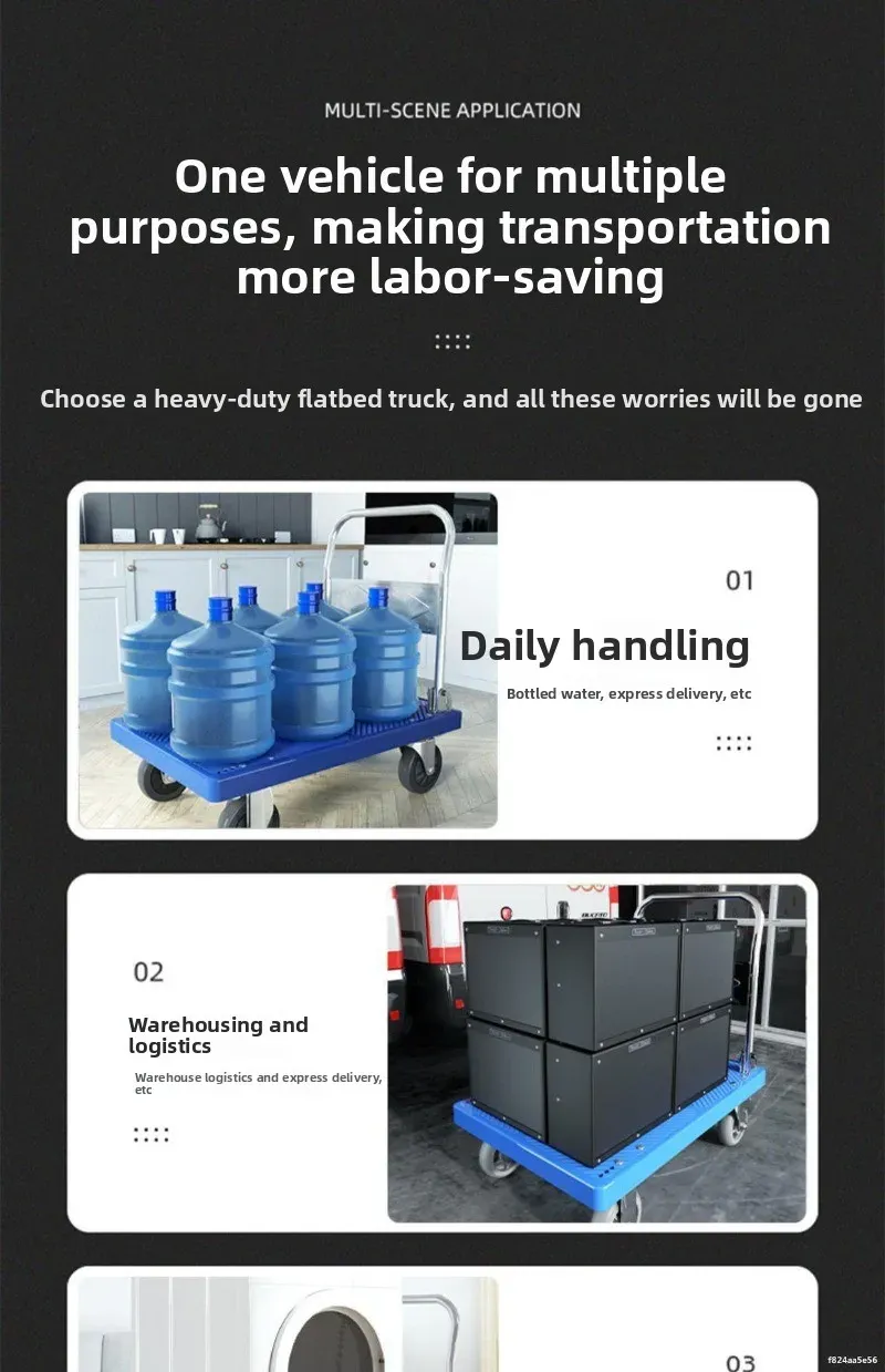 Four-wheeled Flatbed Cart Folding Trolley
