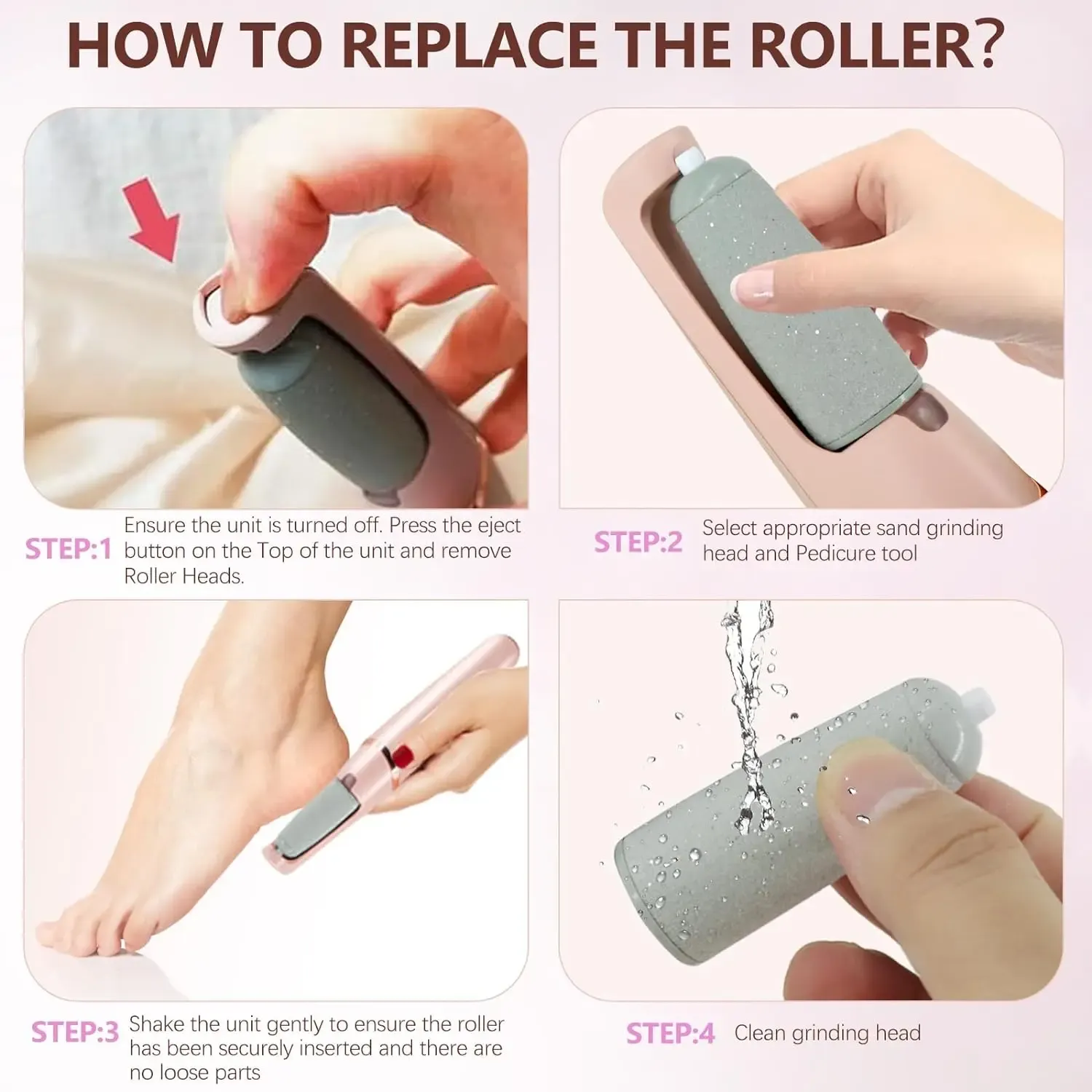 Electric foot grinder with dual grinding heads