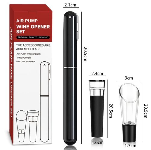 Upgrade!  3-in-1 Pen Shaped Air Pressure 🍷Wine Bottle Opener Set | Combines wine opener, foil cutter, and pourer in one