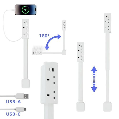 New Rotates 180° Electrical Outlet Extender 🔥UK G-shape flat plug