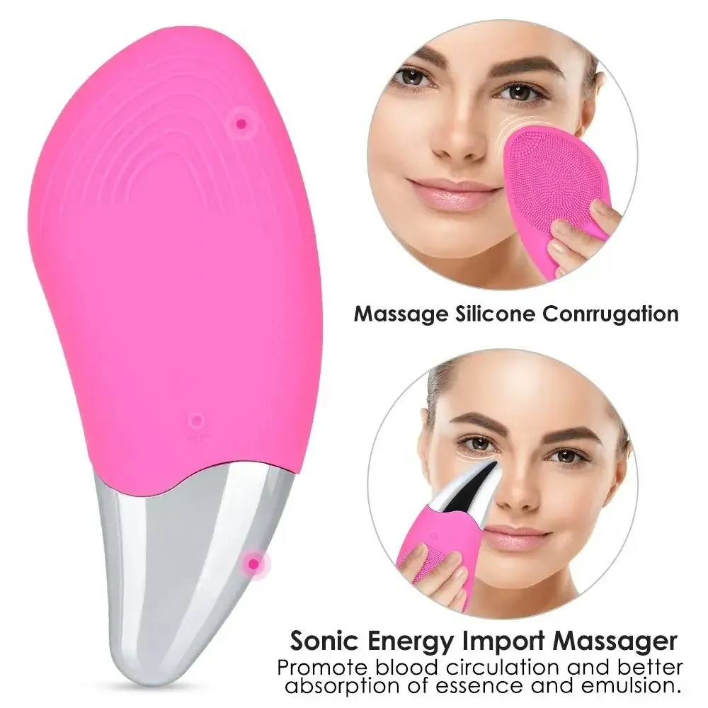 2-in-1 Silicon Ultra-Sonic Facial Beauty Device