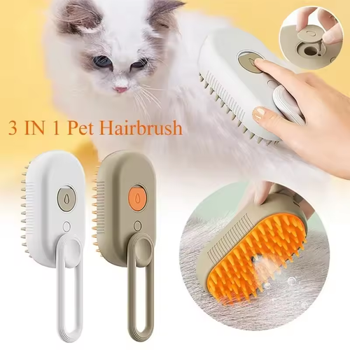 🐱3-in-1 Pet Steam Brush for Dogs & Cats - Massage Spray Detangle Grooming Tool（2pcs）