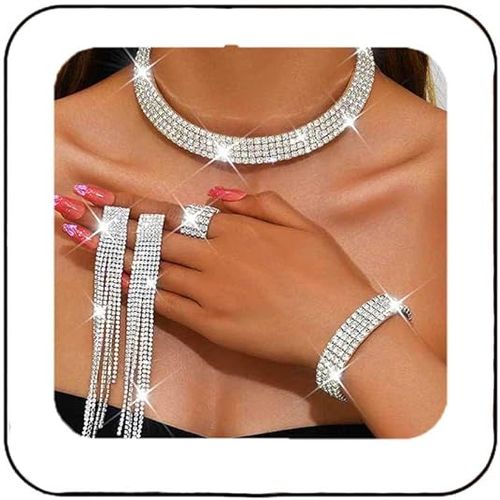 💎3-Piece Rhinestone Jewelry Set✨Bridal Ball Gala Essentials