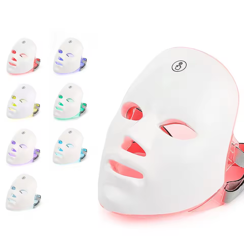 💆7-Color LED Phototherapy Mask with Neck Treatment for Anti-Aging Lifting Whitening Home Use