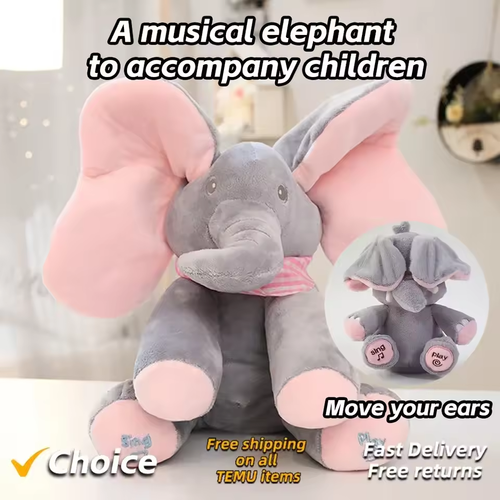 🐘 ​Animated Elephant Toys Plush Singing Elephant with Ears Moving Electric Plush Toy Cute Elephant Stuffed Animal Toy for Baby Gift