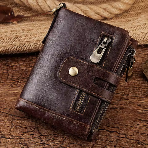 Men's Vintage Bifold Wallet with Chain