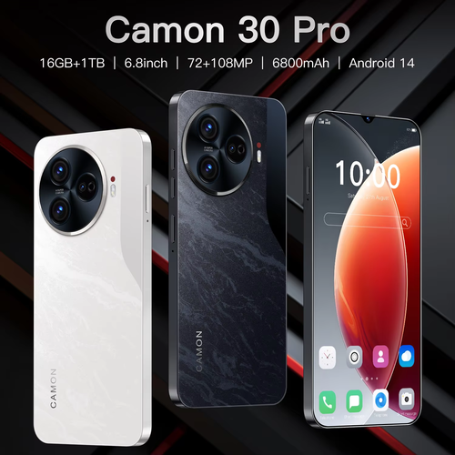 Best Selling New C30 Pro Camon 30 Pro Business Smartphone Original Android 14 5G Cellular 2K LTE Face Unlock Mobile Phone(Black)