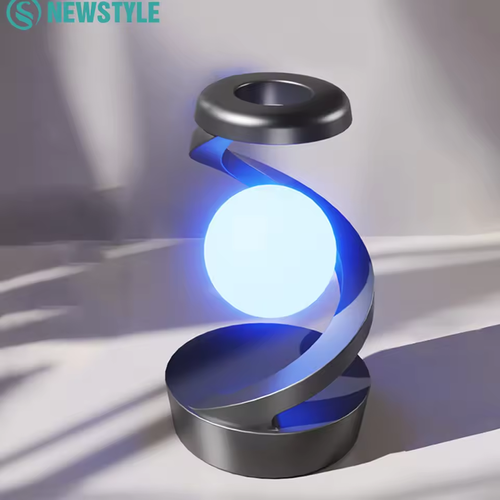 LED 360° Rotating Night Light With Wireless Charger Cordless Desk Lamp Rechargeable LED Levitating Night Light