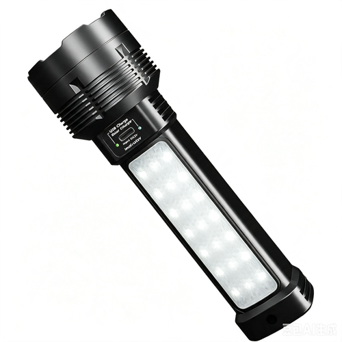 Solar Powered Flashlight, Super Bright High Beam, Outdoor Long Range, Long Lasting Battery, Rechargeable Portable Focus Torch