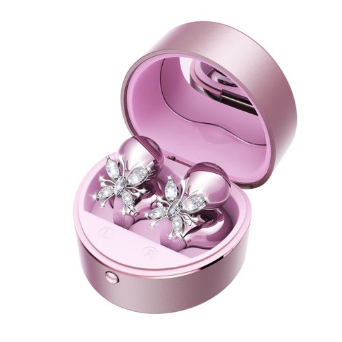 2026 New Open-Ear Bluetooth Earphones, Ultra Long Battery Life, Heart-shaped Ear Caps with Makeup Mirror