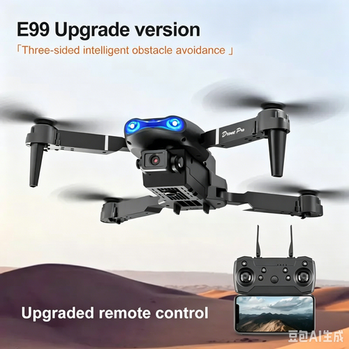 E99 RC Drone Pro 8K HD Dual Camera Foldable Quadcopter, 120° Wide Angle, Gravity Sensing & One Key Takeoff Landing Return
