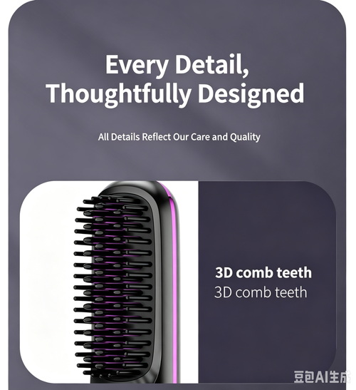 199 Million Negative Ions Wireless Hair Straightener Brush, Multi Temp Adjustable Travel Hot Comb