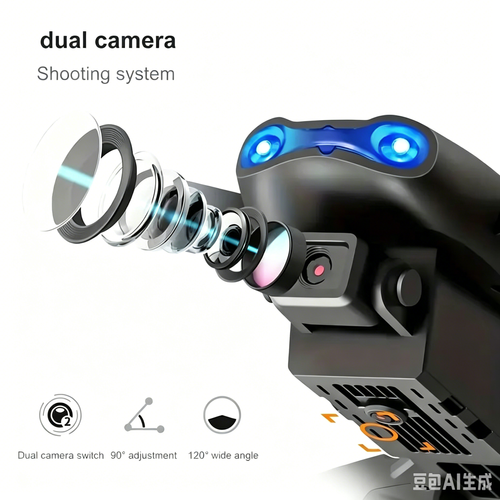 E99 RC Drone Pro 8K HD Dual Camera Foldable Quadcopter, 120° Wide Angle, Gravity Sensing & One Key Takeoff Landing Return
