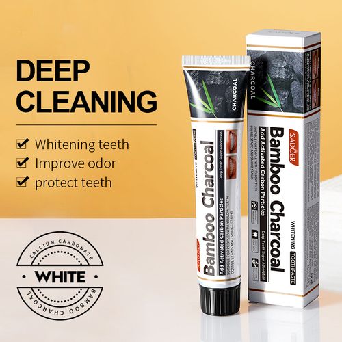 5 Pack SADOER Bamboo Charcoal Whitening Toothpaste | Remove Stains & Fresh Mint Breath
