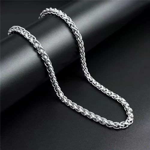 Fashion Hip‑Hop Couple Jewelry, Basket Keel Stainless Steel Necklace