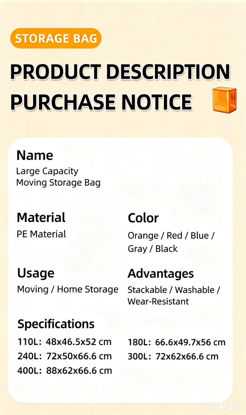 Large Capacity Moving Storage Bags, Quilt Clothes Organizer Packing Luggage Sacks for Home Moving