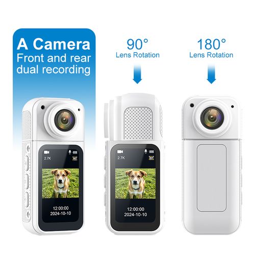 2.7K Thumb Magnetic Action Camera | 180° Rotatable Lens, First-Person Video Recorder
