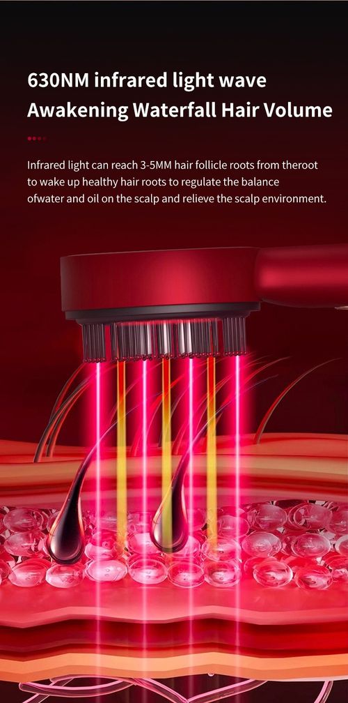 Red‑Light Scalp Massage Comb | IPX7 Waterproof Scalp Care Brush for Hair Root Nourishment & Stress Relief