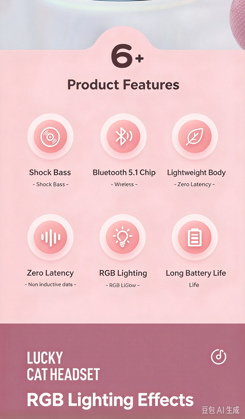 Cute Cat Ear Bluetooth Headset | HiFi Stereo & RGB Lights