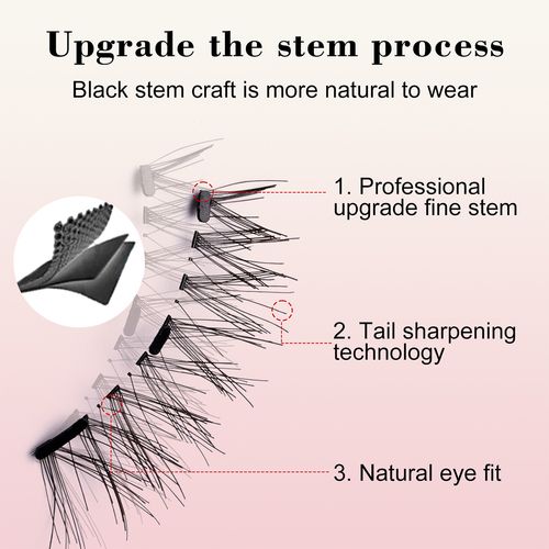 No glue required! Clip-on magnetic lashes with applicator, natural & lightweight, perfect for eye makeup.