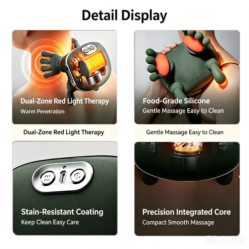 Wireless Portable Neck & Shoulder Kneading Massager with Heating