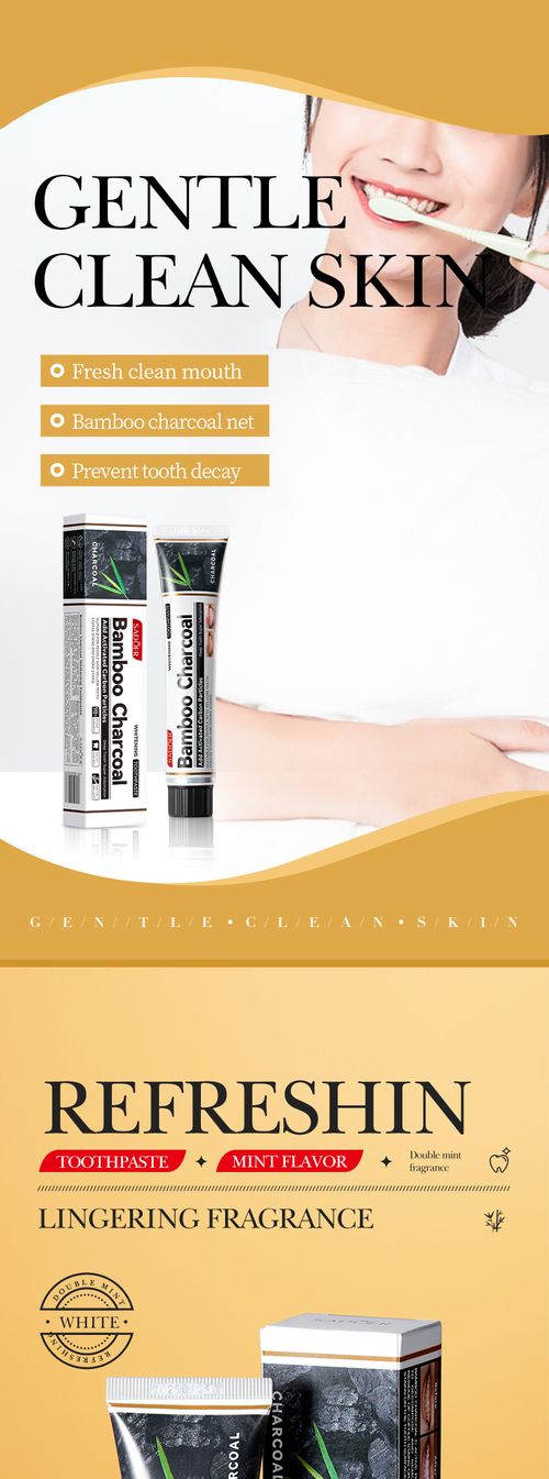 5 Pack SADOER Bamboo Charcoal Whitening Toothpaste | Remove Stains & Fresh Mint Breath
