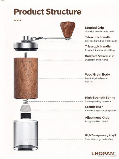 Fresh Coffee Anywhere! Adjustable Manual Coffee Bean Grinder