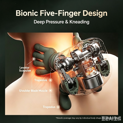 Wireless Portable Neck & Shoulder Kneading Massager with Heating