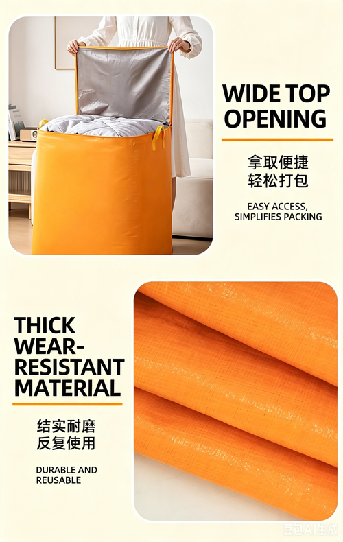 Large Capacity Moving Storage Bags, Quilt Clothes Organizer Packing Luggage Sacks for Home Moving