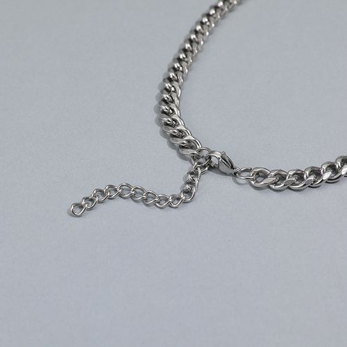 High‑Grade Titanium Steel Letter Necklace, Non‑Fading Versatile Hip‑Hop Choker Jewelry, Cuban Chain Necklace for Men Women