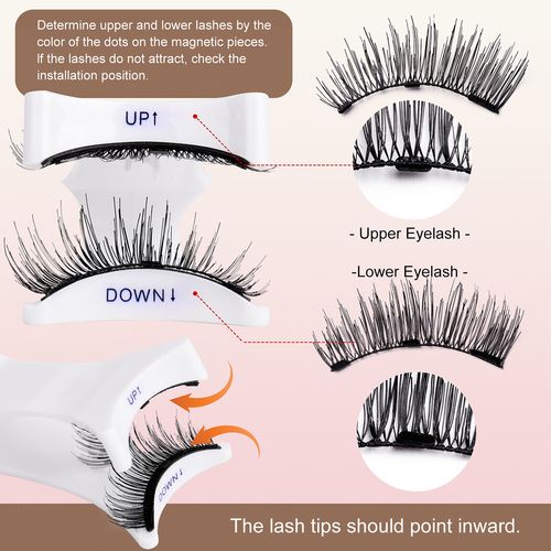 No glue required! Clip-on magnetic lashes with applicator, natural & lightweight, perfect for eye makeup.