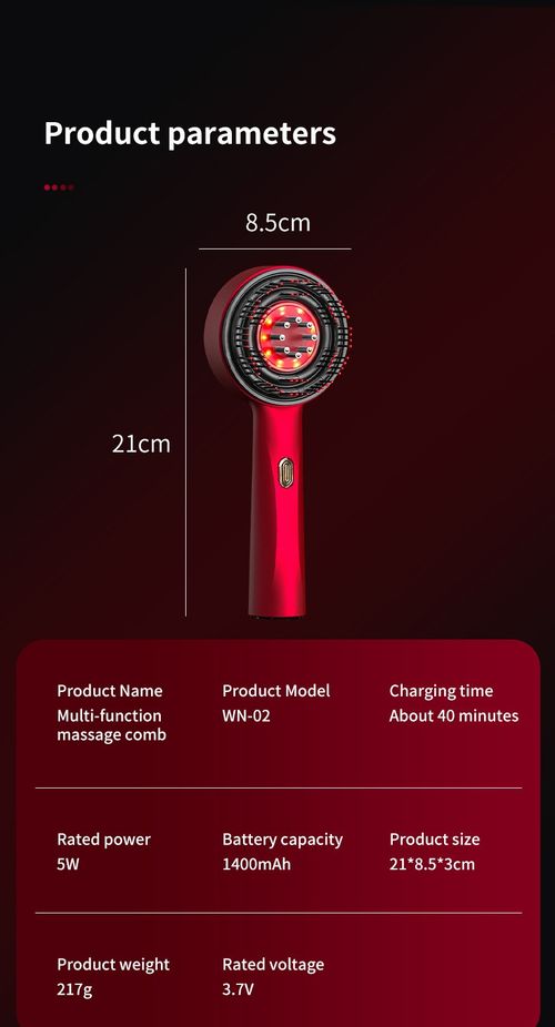 Red‑Light Scalp Massage Comb | IPX7 Waterproof Scalp Care Brush for Hair Root Nourishment & Stress Relief