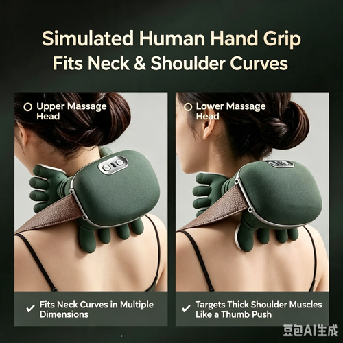 Wireless Portable Neck & Shoulder Kneading Massager with Heating