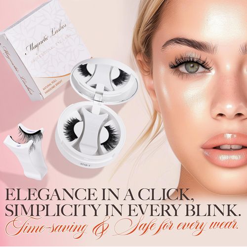 No glue required! Clip-on magnetic lashes with applicator, natural & lightweight, perfect for eye makeup.