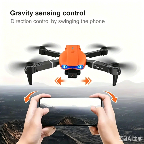 E99 RC Drone Pro 8K HD Dual Camera Foldable Quadcopter, 120° Wide Angle, Gravity Sensing & One Key Takeoff Landing Return