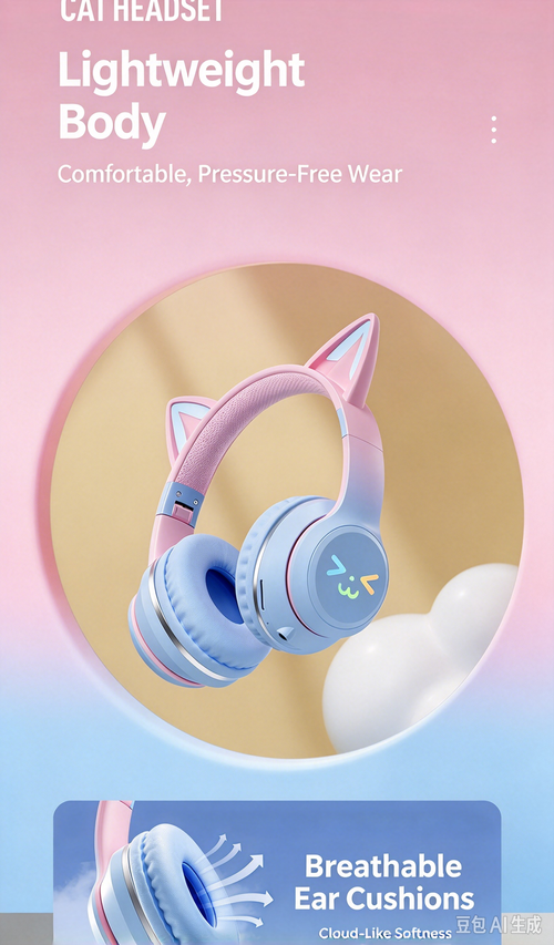 Cute Cat Ear Bluetooth Headset | HiFi Stereo & RGB Lights