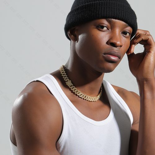 Hip Hop Bling Necklace | Diamond Rhombus Cuban Link Chain, High-End Style