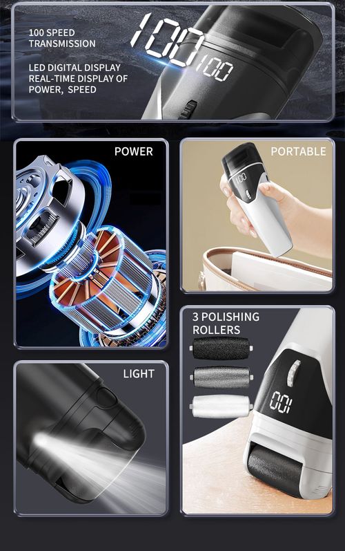 100-Gear Electric Foot Grinder for Smooth Baby-Soft Feet