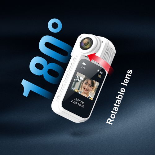 2.7K Thumb Magnetic Action Camera | 180° Rotatable Lens, First-Person Video Recorder