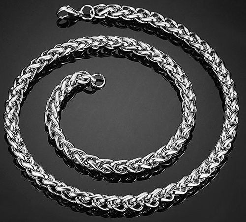 Fashion Hip‑Hop Couple Jewelry, Basket Keel Stainless Steel Necklace