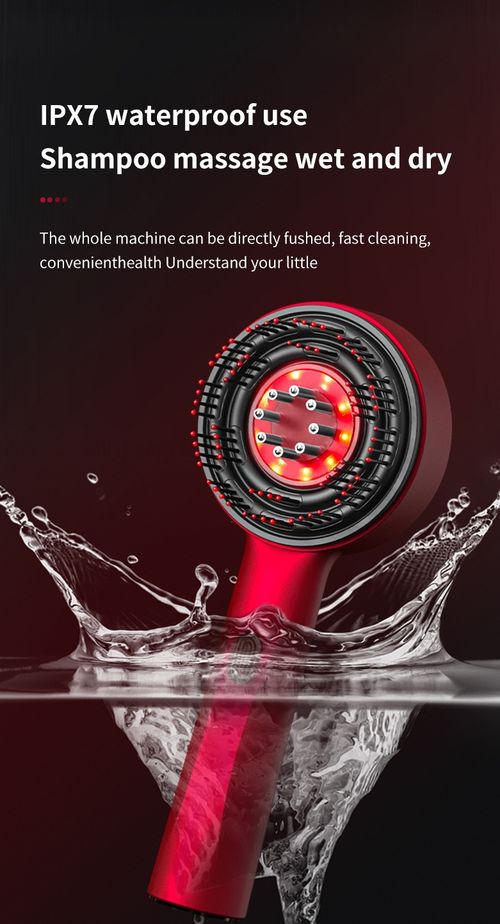 Red‑Light Scalp Massage Comb | IPX7 Waterproof Scalp Care Brush for Hair Root Nourishment & Stress Relief