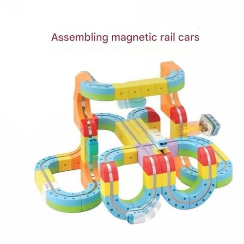 Children's magnetic rail car magnetic monorail luxury set children's construction toy variety magnetic assembly car