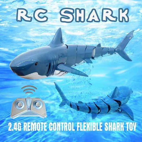 Remote Control Shark Toys 1:18 High Simulation Scale Fish with Light for Lake Bathroom Pool
